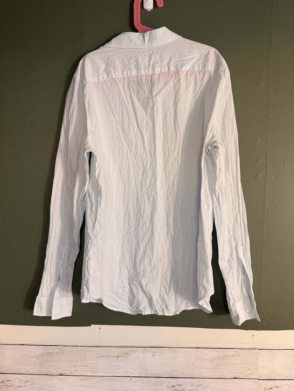 Lacoste Women's Long Sleeve Seersucker Button Down Shirt Size 38 - Picture 2 of 6